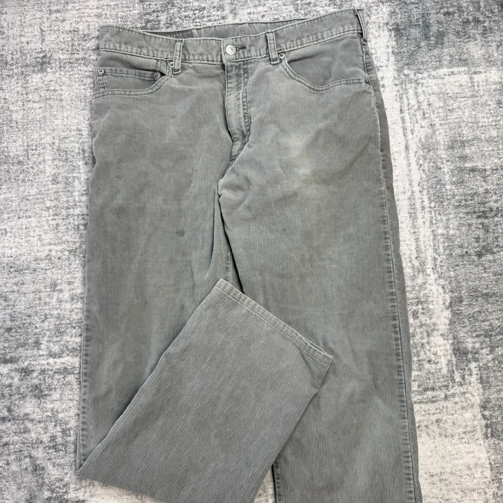 VTG Levis Corduroy Jeans Mens 34x34 (33x30) Gray 505 Regular Straight‎ Y2K Skate